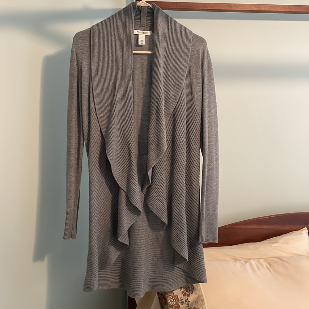 WHBM open grey cardigan